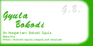 gyula bokodi business card